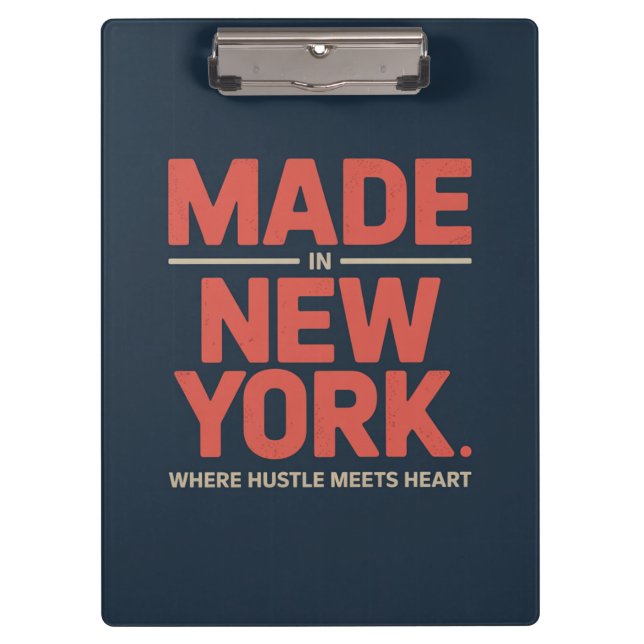 Hergestellt in New York Klemmbrett (Vorderseite)