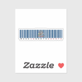Hergestellt in North Dakota Barcode Flag Sticker