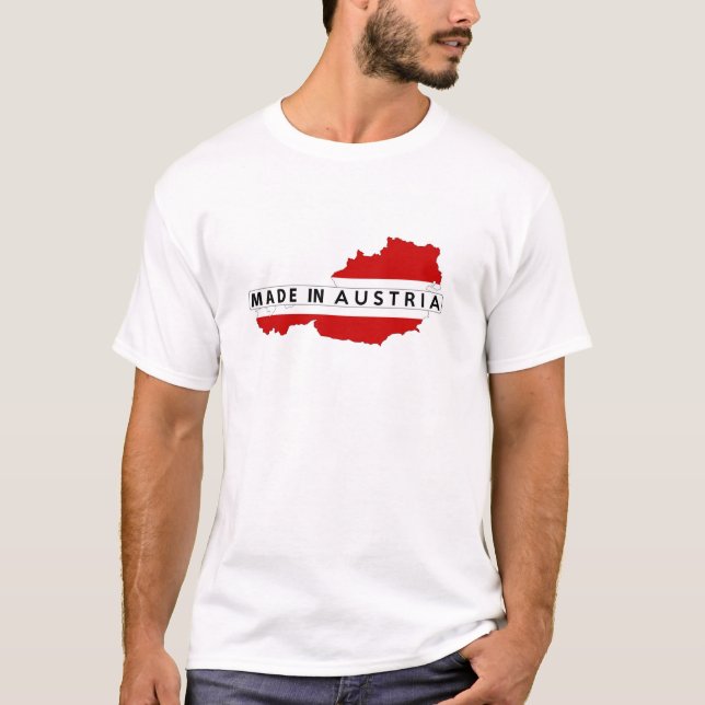 Hergestellt in österreichischer Landkarte T-Shirt (Vorderseite)