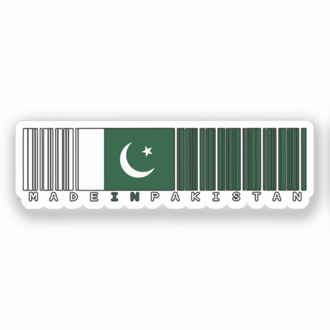 Hergestellt in Pakistan Barcode-Flaggen-Design Aufkleber (Vorderseite)