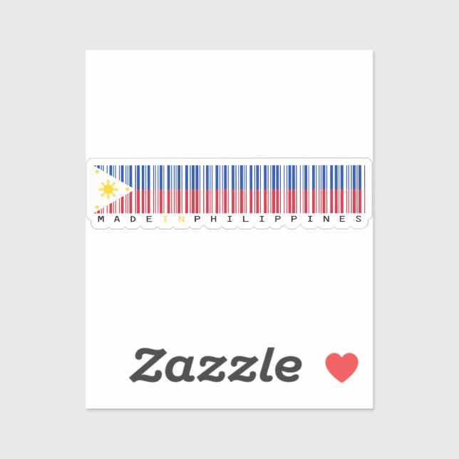 Hergestellt in Philippinen Barcode-Flaggen-Design Aufkleber (Blatt)