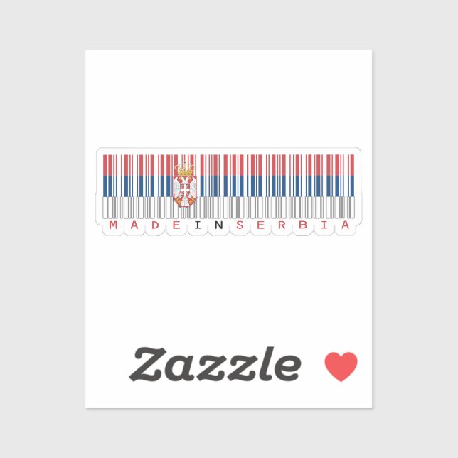 Hergestellt in Serbien Barcode-Flagge Aufkleber (Blatt)