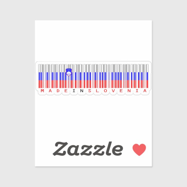 Hergestellt in Slowenien Barcode-Flagge Aufkleber (Blatt)