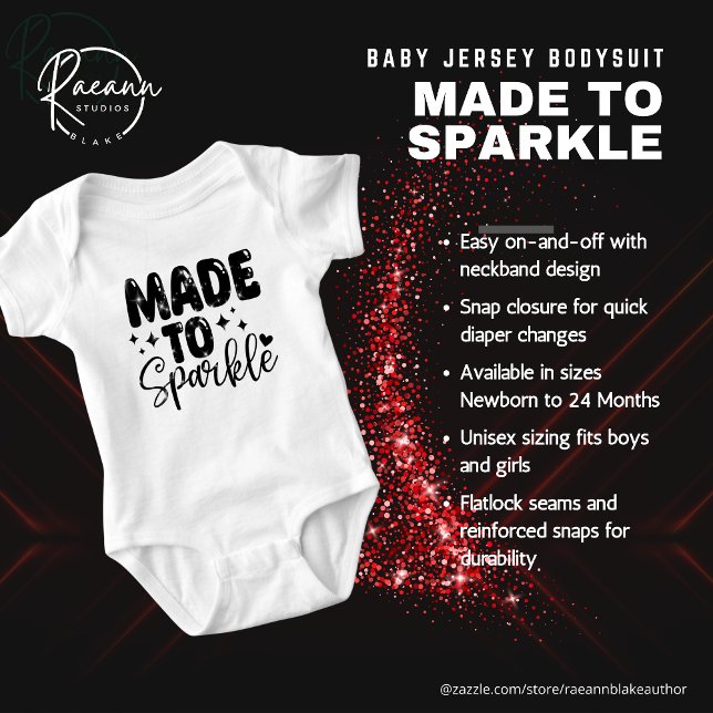 Hergestellt in Sparkle Baby Jersey Bodysuit Baby Strampler (Von Creator hochgeladen)