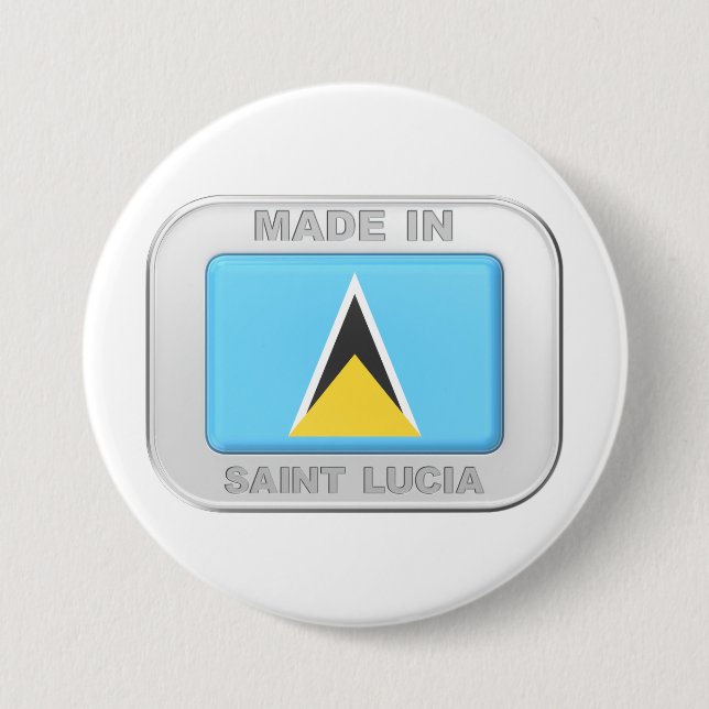 Hergestellt in St. Lucia Button (Vorderseite)