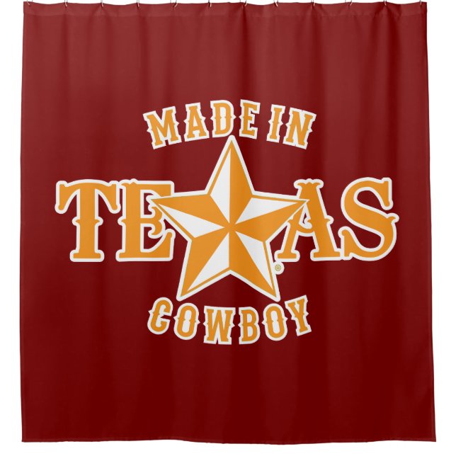Hergestellt in Texas Cowboy Duschvorhang (Vorderseite)