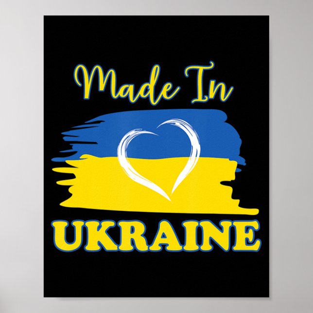 Hergestellt in Ukraine ukrainische Fahne Herz Poster (Vorne)