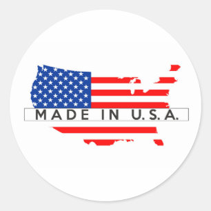 hergestellt in usa landmap-flagge Produkt-Label ve Runder Aufkleber