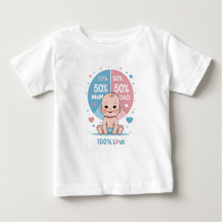Hergestellt mit 50% Mama, 50% Vater, 100% Liebe Baby T-shirt