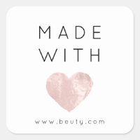 Hergestellt mit Liebe Herz rosa Rose Web-Name einf