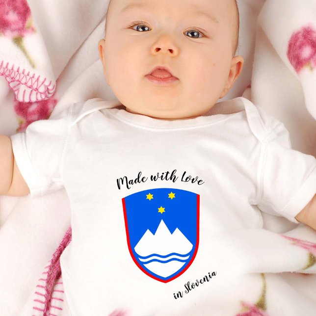 Hergestellt mit Liebe in Slowenien / slowenische F Baby Strampler (Von Creator hochgeladen)