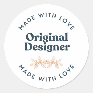Hergestellt mit Liebe Original-Designer-Aufkleber Runder Aufkleber