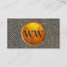 Heringbone-Tweed, Messing- und Gold-Monogramm