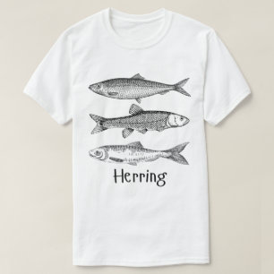 Heringsfische, einfache, minimale Linien Kunst für T-Shirt