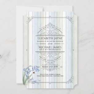 Heritage Bluebells Bienen Blaue Salbei Florale Hoc Einladung