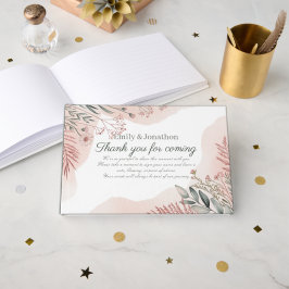 Heritage Blush Pink Floral Wedding Garden Boho  Gästebuch