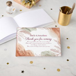 Heritage Boho Terracotta Wedding Guest Book Rustic Gästebuch