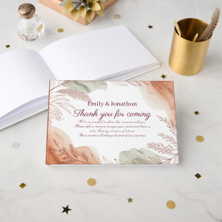 Heritage Boho Terracotta Wedding Guest Book Rustic Gästebuch