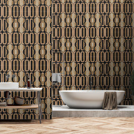 Heritage Chain Stripe Nr. 3 (Schwarz + Sand) Luxus Tapete
