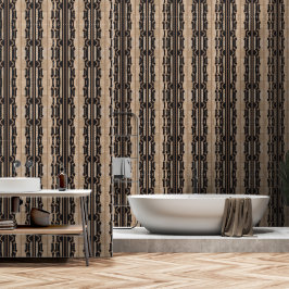 Heritage Chain Stripe (Schwarz + Sand) Luxus Tapete