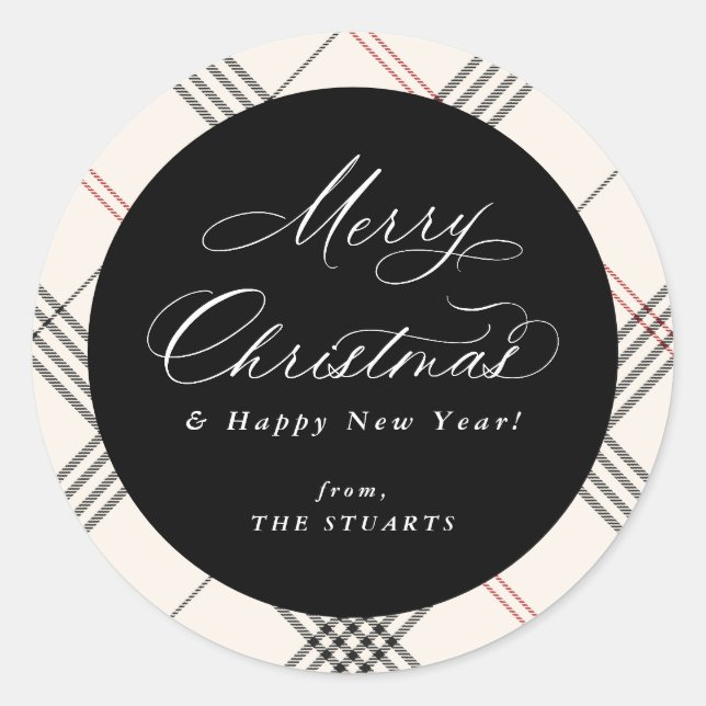 HERITAGE | Cream Tartan Runder Aufkleber (Vorderseite)