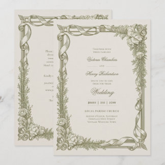 Heritage | Edwardian Ribbon Garland Wedding Einladung