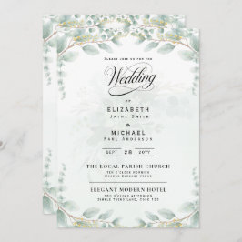 Heritage Eucalyptus Leaves Botanical RSVP Wedding Einladung