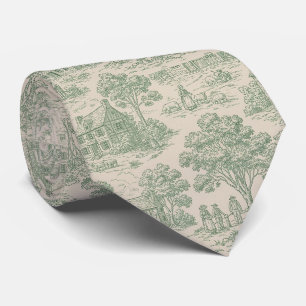 Heritage Farm Toile in Salbeigrün und Blau Krawatte