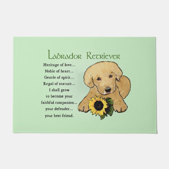 Heritage Gelbe Labrador Welpe Fußmatte (Vorderseite)