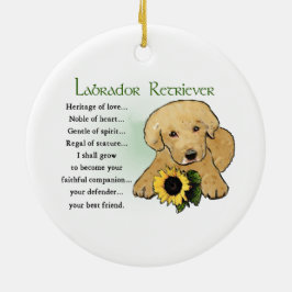Heritage Gelbe Labrador Welpengeschenke Keramik Ornament