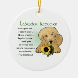 Heritage Gelbe Labrador Welpengeschenke Keramikornament