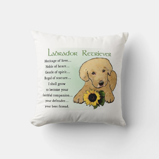 Heritage Gelbe Labrador Welpengeschenke Kissen (Vorderseite)