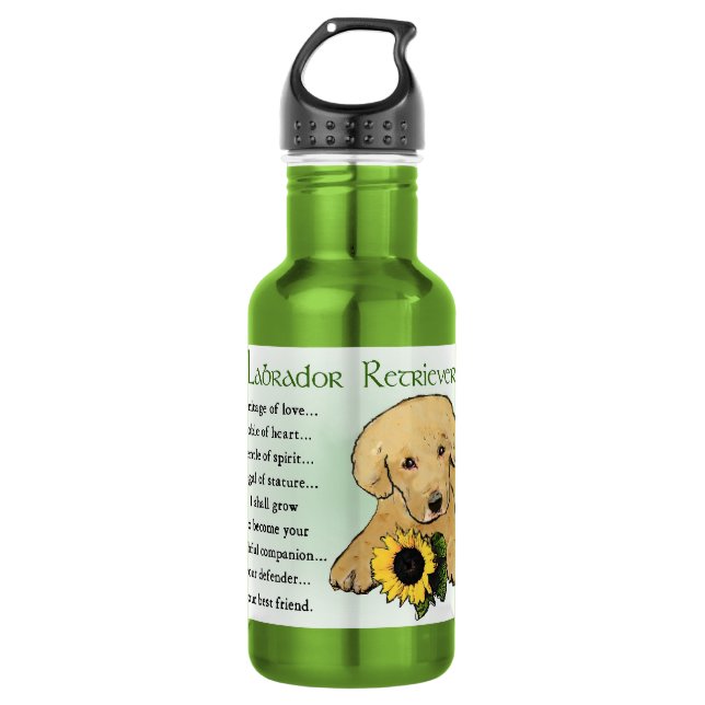 Heritage Gelbe Labrador Welpengeschenke Trinkflasche (Vorderseite)