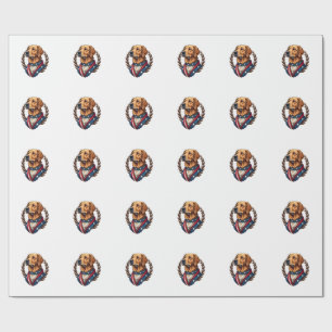 Heritage Golden Retriever Patriotisches Vintage T- Geschenkpapier