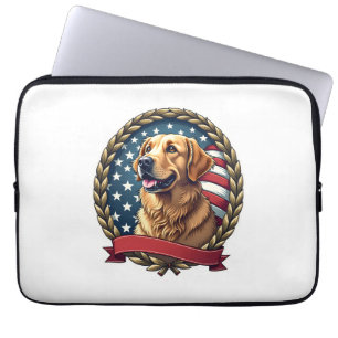 Heritage Golden Retriever Patriotisches Vintage T- Laptopschutzhülle