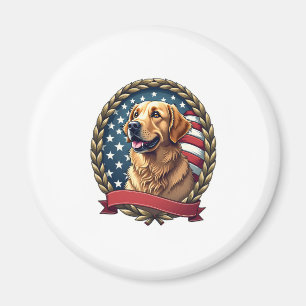 Heritage Golden Retriever Patriotisches Vintage T- Magnet