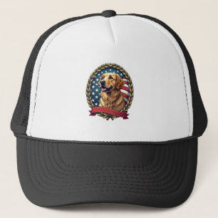 Heritage Golden Retriever Patriotisches Vintage T- Truckerkappe