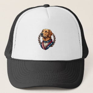 Heritage Golden Retriever Patriotisches Vintage T- Truckerkappe
