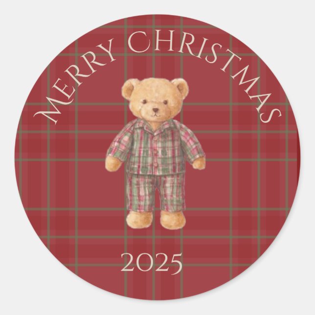 Heritage Holiday Bear Aufkleber (Vorderseite)