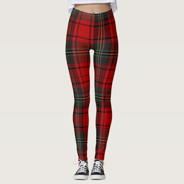 Heritage Holiday Red Scottish Tartan Weihnachten Leggings (Vorderseite)