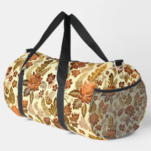 Heritage Kupfer Warm Gold Blumen Design Duffle Bag