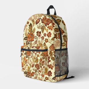 Heritage Kupfer Warmgold Blumenmuster Bedruckter Rucksack