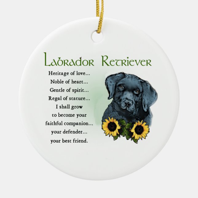 Heritage Labrador Retreiver Welpengeschenke Keramik Ornament (Vorne)