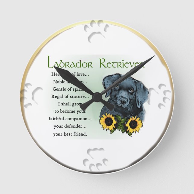 Heritage Labrador Retreiver Welpengeschenke Runde Wanduhr (Vorderseite)