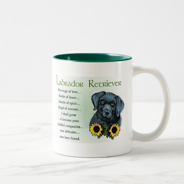 Heritage Labrador Retreiver Welpengeschenke Zweifarbige Tasse (Rechts)