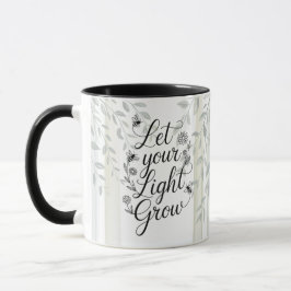 Heritage Let Your Light Grow Botanical Quote Tasse