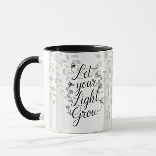 Heritage Let Your Light Grow Botanical Quote Tasse (Links)