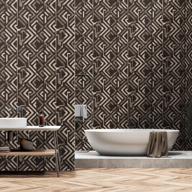Heritage Luxe (Indigo + Erde) Luxus Tapete (Badezimmer)