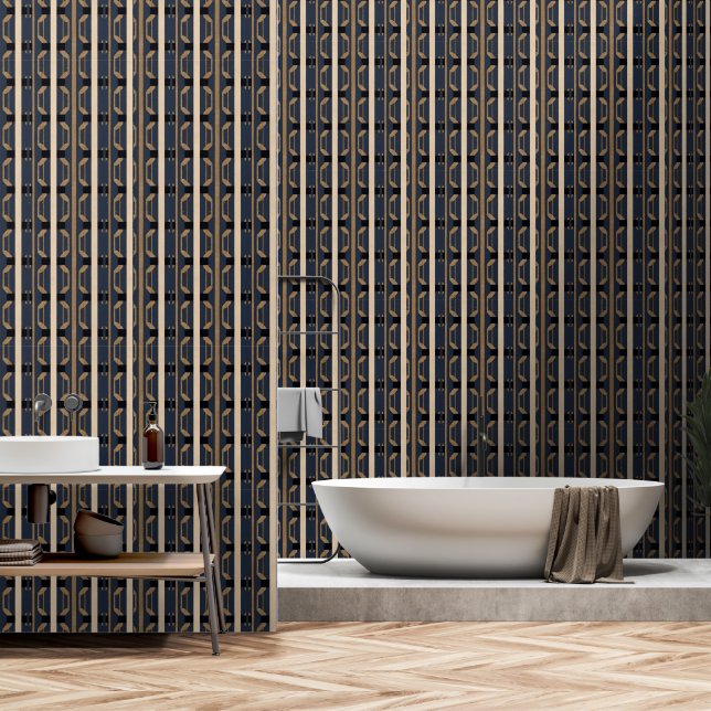 Heritage Luxe Nr. 2 (Indigo + Erde) Luxus Tapete (Badezimmer)