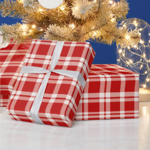 Heritage Luxe Rot Karo Feiertag Geschenkpapier